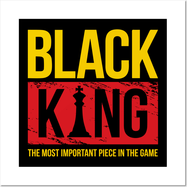 Black King Black History Month Gift For Men Wall Art by BadDesignCo